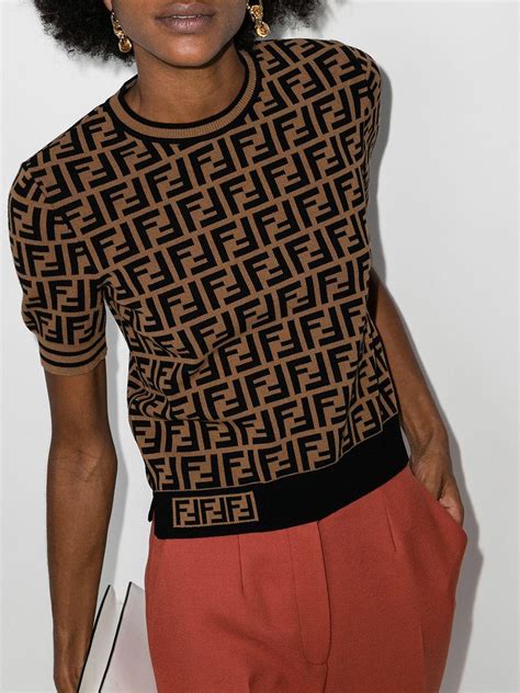 brown fendi top|Tops & Shirts .